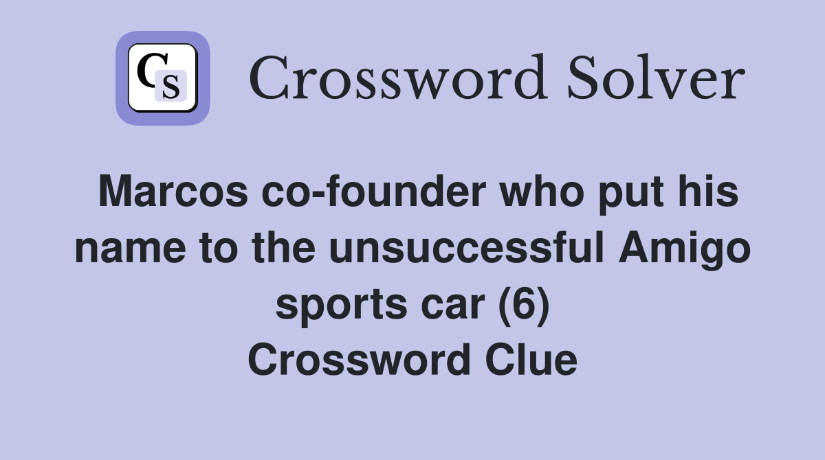Marcos cofounder who put his name to the unsuccessful Amigo sports car